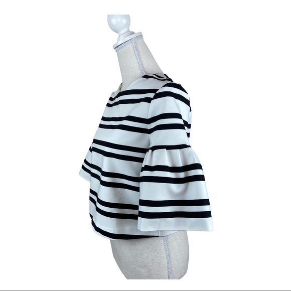 NWT. Zara White Striped Crop Top/Blouse. Size XS. - Picture 2 of 9